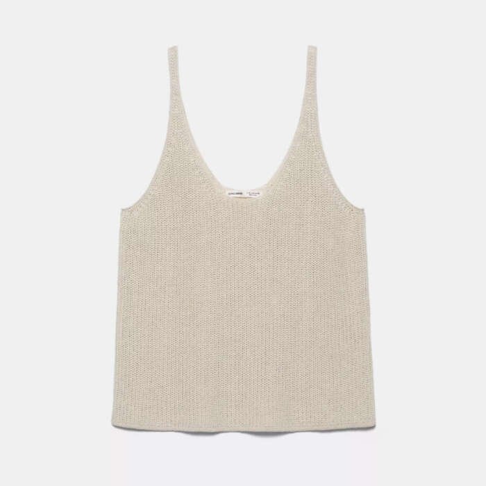Purl knit strappy top